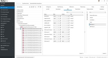 Im Content Editor der MeDaPro können ERP Attribute gepflegt werden