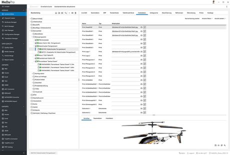 Mit Drag&Drop können einfach Assets aus dem Browser in die Assets der MeDaPro übernommen werden