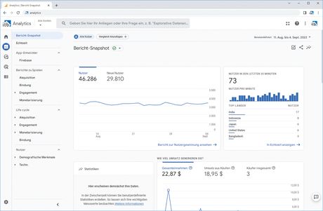 Die Analyse in TradePro ermöglicht einen einfachen Überblick der Shopbesucher