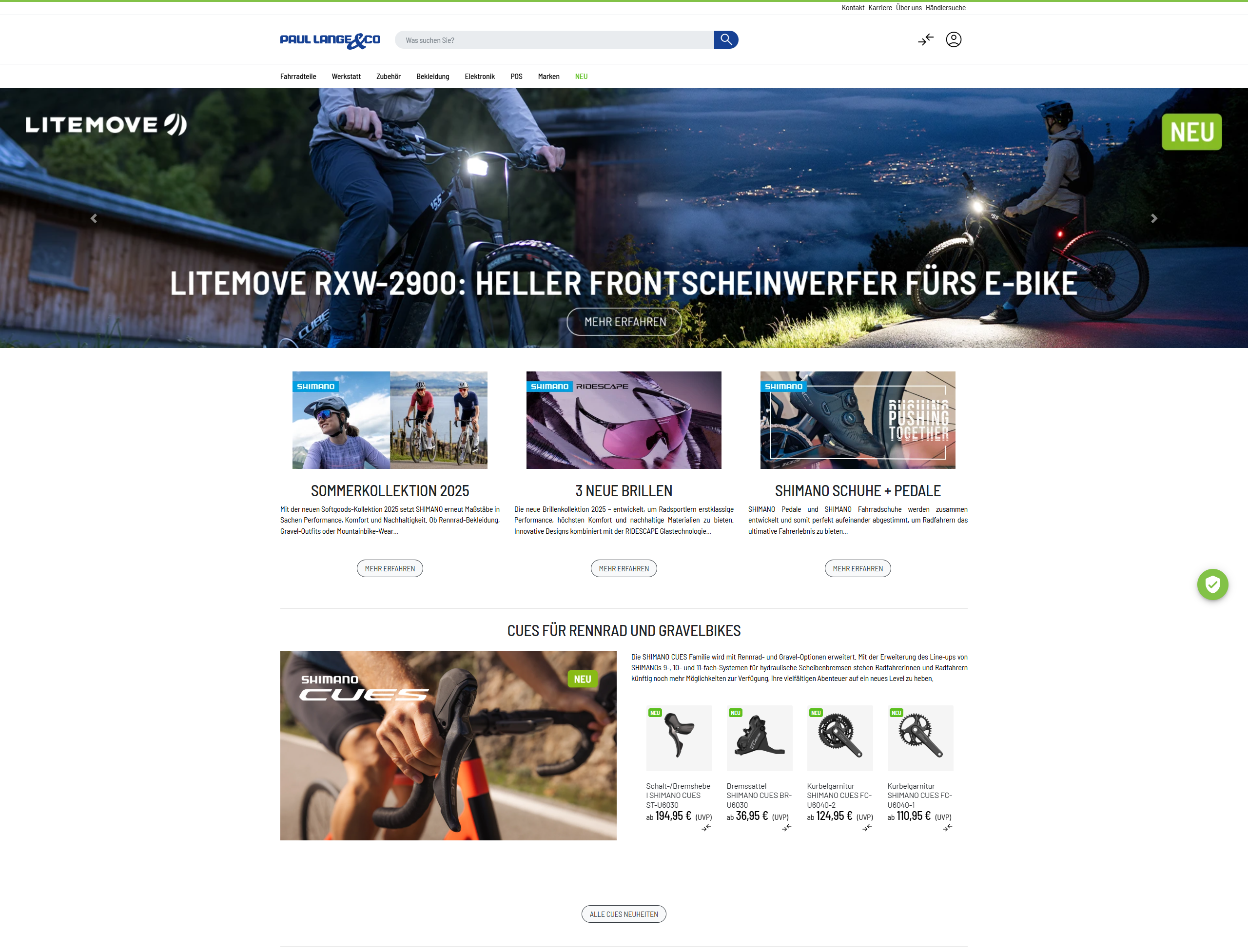 GoLive Paul Lange Shop Ansicht